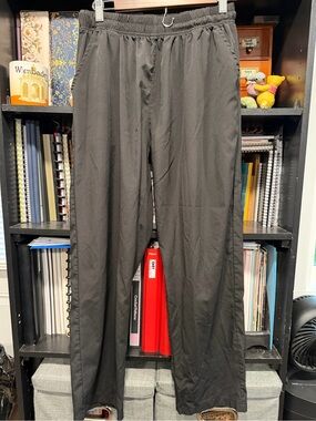 Source Unknown Black Track Pants with Elastic Waist
